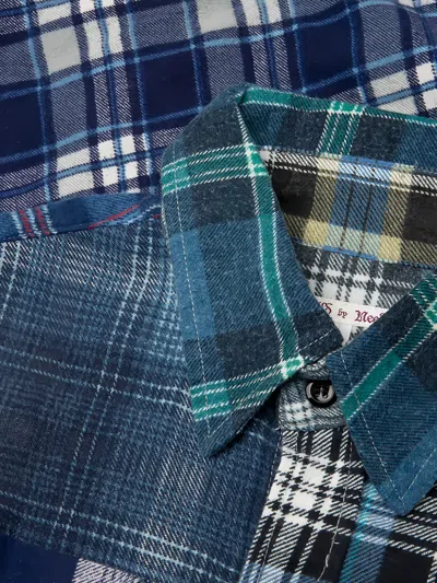 Needles Patchwork Flannel Shirt In Blue