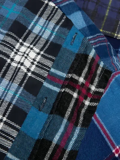 Needles Patchwork Flannel Shirt In Blue