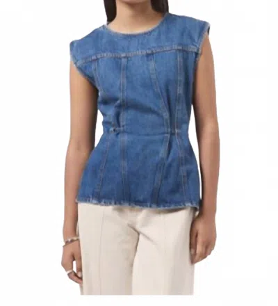 Dala Open Back Top In Cornflower In Blue