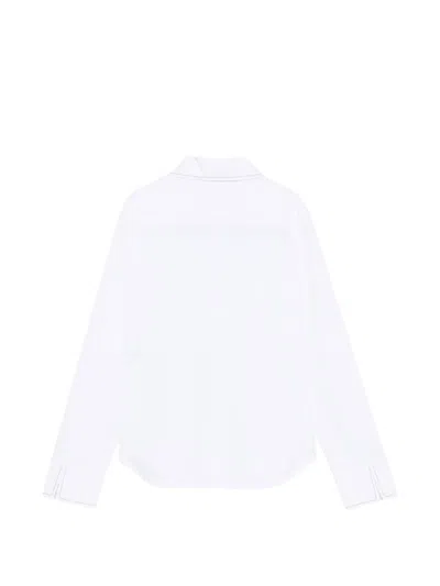 D Exterior 크리스털 장식 셔츠 In White