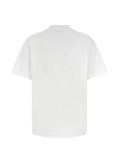 Off-white Relaxed Fit Cotton Tee With Oversized Logo In White