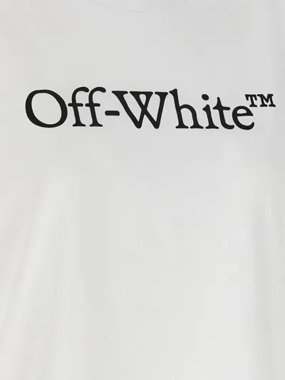 Off-white Relaxed Fit Cotton Tee With Oversized Logo In White