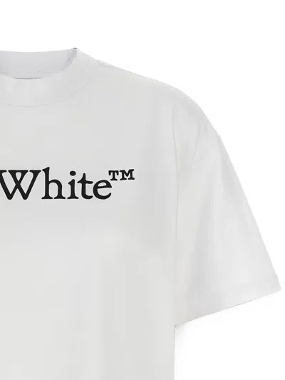 Off-white Relaxed Fit Cotton Tee With Oversized Logo In White