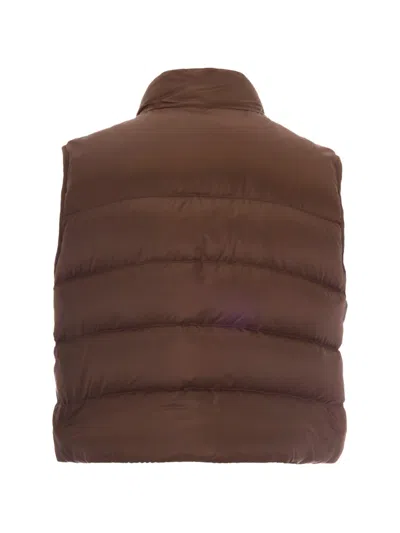 Max Mara The Cube Quilted Gilet In Brown