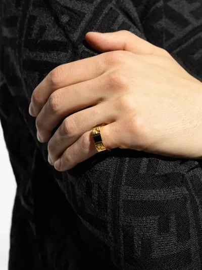 Fendi 로고 장식 링 In Gold