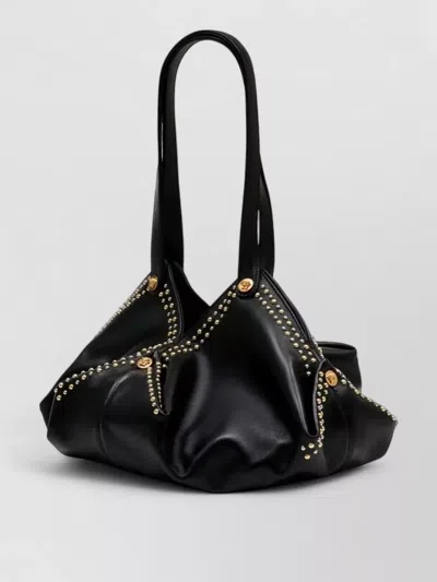 Versace Shoulder Bag Lambskin Soft Structure Studs In Black