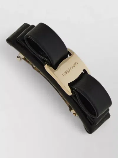 Ferragamo Bow Hair Clip Metal Hardware Rectangular