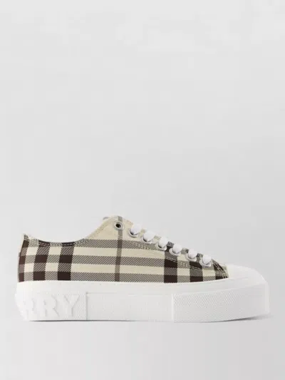 Burberry Check Pattern Platform Sole Training Sneakers In Multi