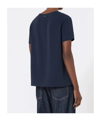 Max Mara Satin T-shirt In Blue