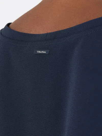Max Mara Satin T-shirt In Blue