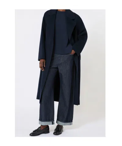 Max Mara Satin T-shirt In Blue