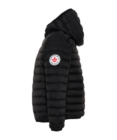 Dsquared2 Padded Jacket With Printed Logo In Black