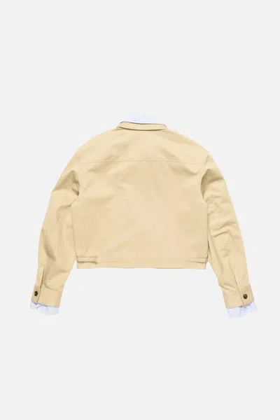 Acne Studios Layered Twill Jacket In Neutral