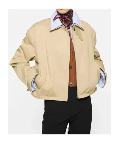Acne Studios Layered Twill Jacket In Neutral