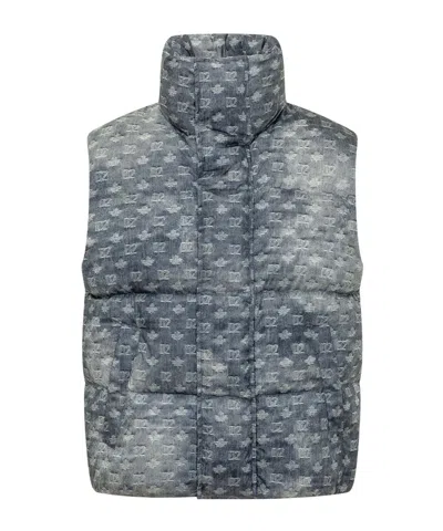 Dsquared2 D2 Monogram Down Gilet In Blue