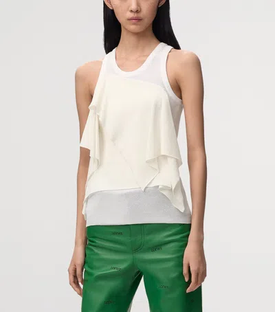Loewe Asymmetric Panel Tank Top In White