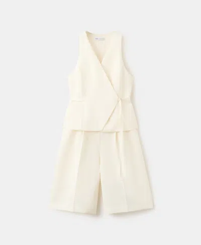 Mango Wrap Jumpsuit In White