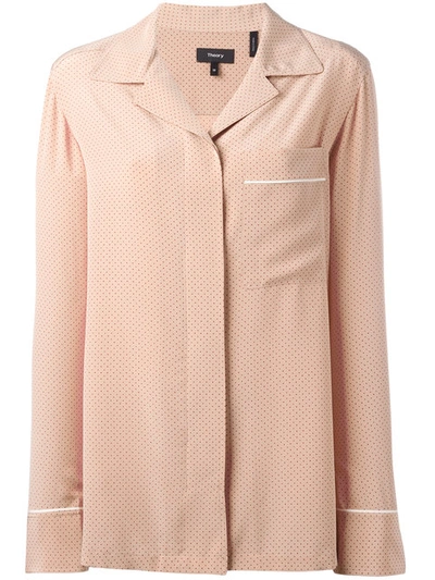 Theory Spotted Silk Blouse