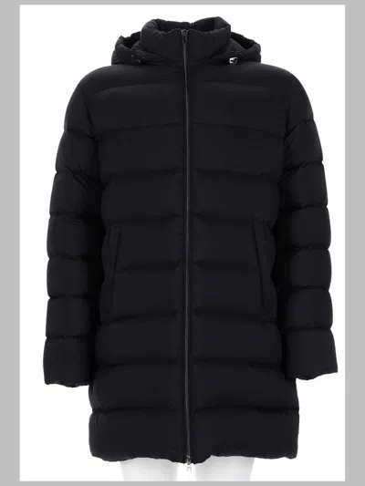 Herno Padded Horizontal Quilted Polyamide Down Jacket In Black
