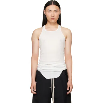 Rick Owens Off-white Tower Basic Rib Tank Top In White