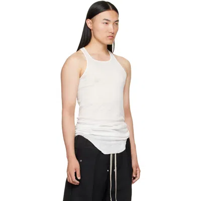 Rick Owens Off-white Tower Basic Rib Tank Top In White