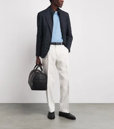 Corneliani Technical Quilted Blazer In Blue