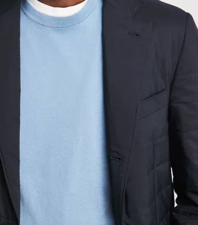 Corneliani Technical Quilted Blazer In Blue