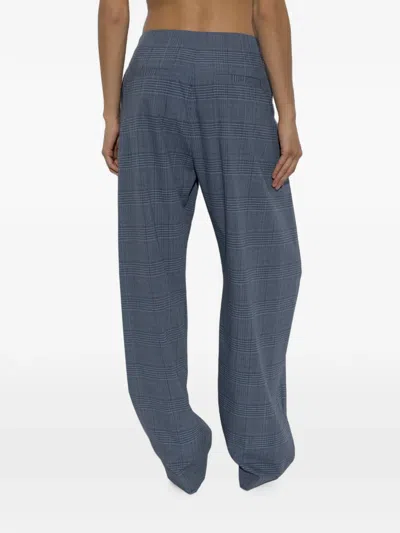 Iro Check-pattern Pleated Trousers In Blue