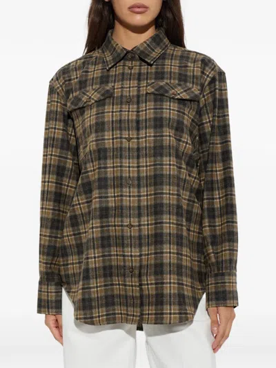 Rohe Check-patterned Pocket Shirt In Brown