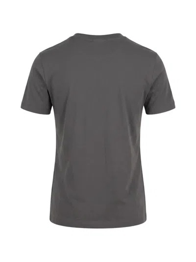 Pinko Bow-print Logo-print T-shirt In Gray