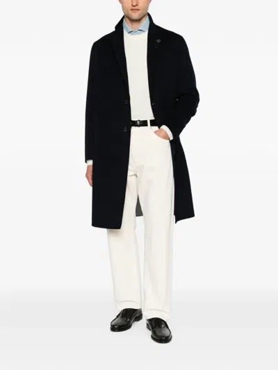 Lardini Single-breasted Coat In Blue
