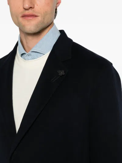 Lardini Single-breasted Coat In Blue