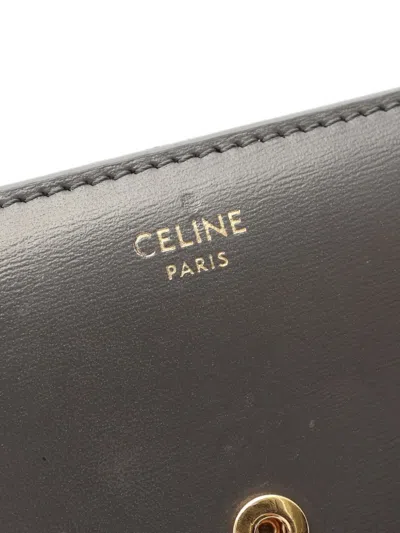 Pre-owned Celine Leather Wallet In Gray