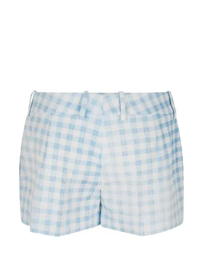 Ermanno Scervino Gingham-check Shorts In Blue