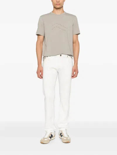 Corneliani Logo-print T-shirt In Neutral