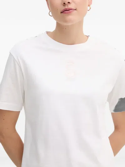 Joop Anchor-embroidered T-shirt In White