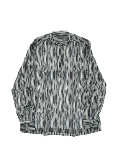 Corneliani Patterned Mandarin-collar Shirt In Multi
