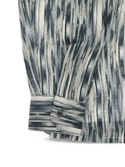 Corneliani Patterned Mandarin-collar Shirt In Multi