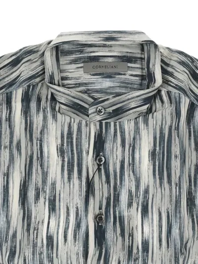 Corneliani Patterned Mandarin-collar Shirt In Multi