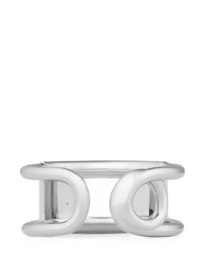 Givenchy Logo-engraved Open-band Ring In Metallic