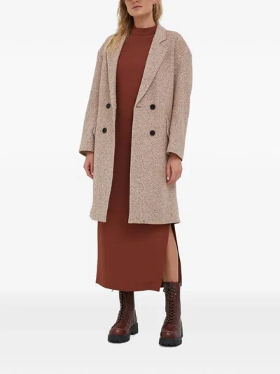 Joop Herringbone Double-breasted Coat In Neutral