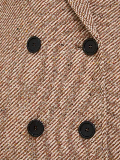 Joop Herringbone Double-breasted Coat In Neutral