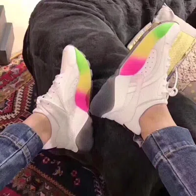 Stella Mccartney Rainbow Platform Sneakers In White