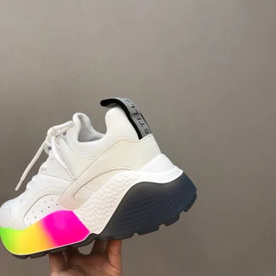 Stella Mccartney Rainbow Platform Sneakers In White