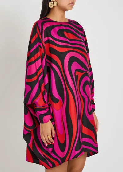 Pucci Printed Silk-twill Mini Kaftan In Multi