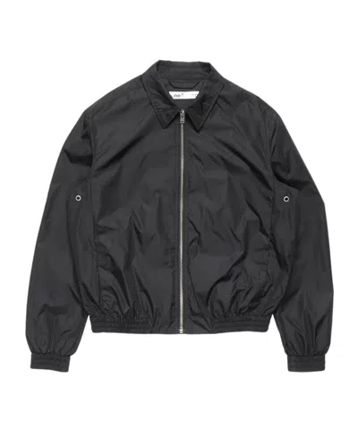 Acne Studios Short Jacket Structured Collar Elasticated Hem In Black