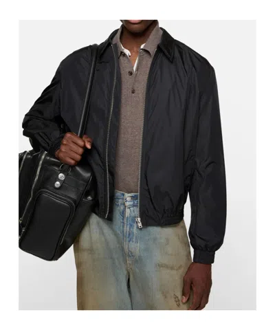 Acne Studios Short Jacket Structured Collar Elasticated Hem In Black