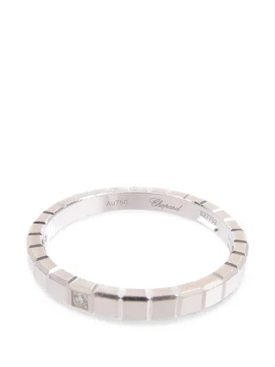 Pre-owned Chopard Ice Cube Diamond Ring In Silver
