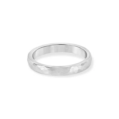Dower & Hall Hammered Twinkle Ring In Silver