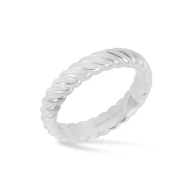 Dower & Hall Twist Twinkle Ring In Silver